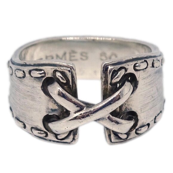 Hermes Ring Silver SV925 #50 #48 #8 124833 - Picture 1 of 8